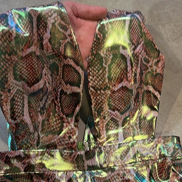 Akira Snake Print Gold Metallic Romper C27 - Picture 4 of 8